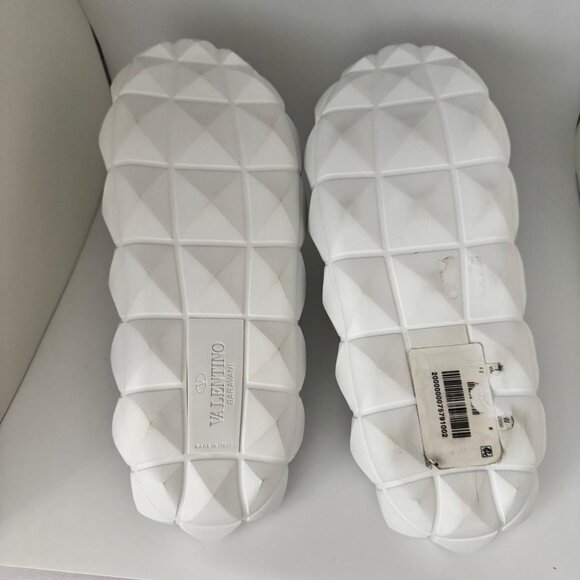 Valentino Garavani Roman Stud Turtle Slide Sandals Rubber White Men's EU 41 NIB - Picture 8 of 16